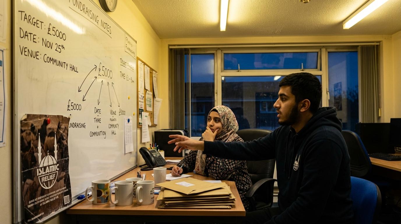Charity team around a whiteboard mapping out campaign timelines